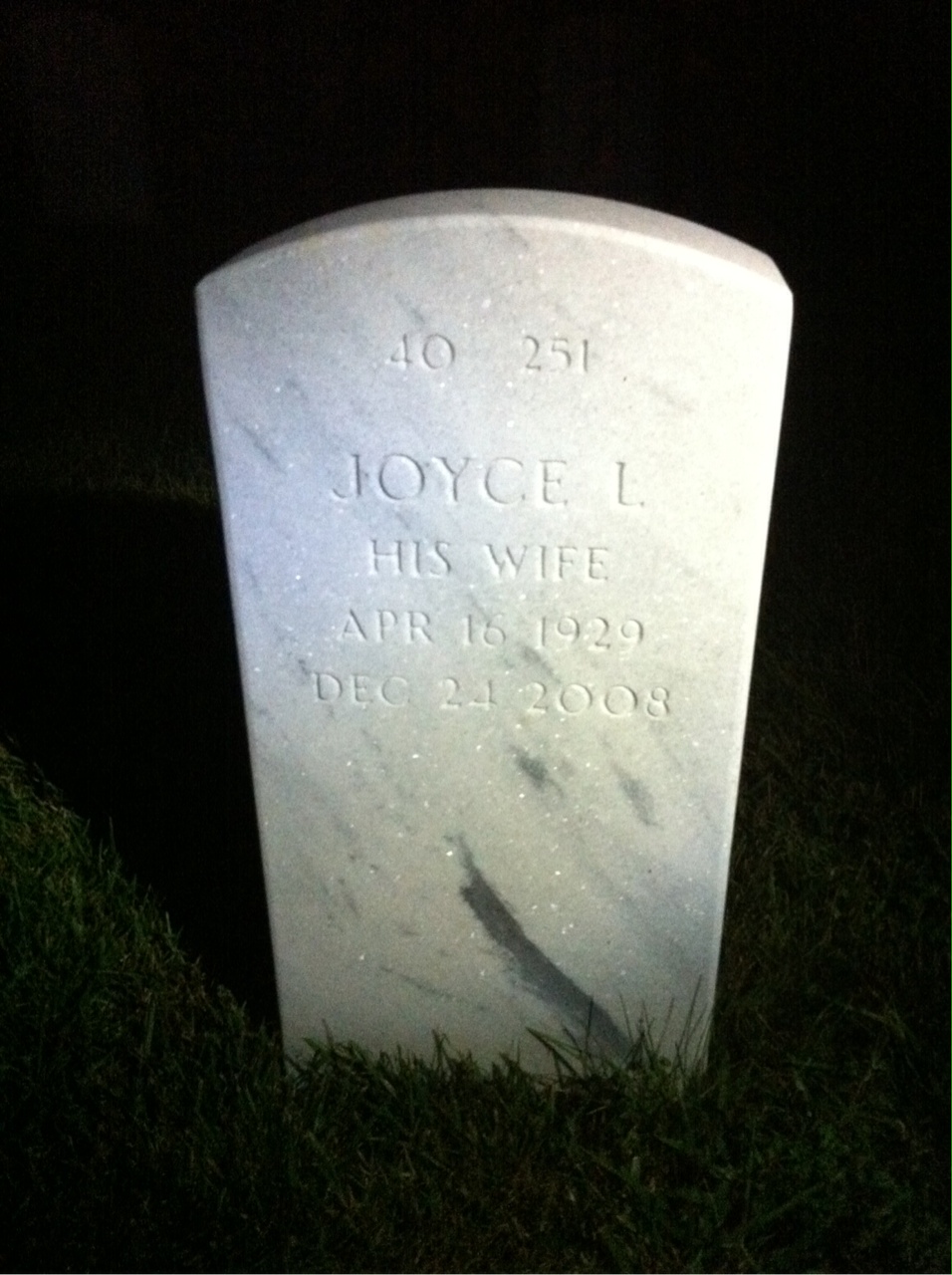Back of headstone — Claude Cochran