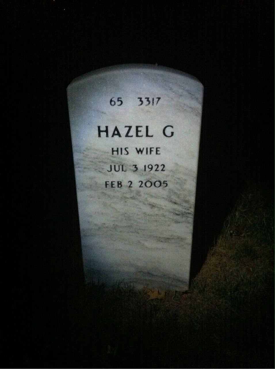 Back of headstone — James Wilkinson