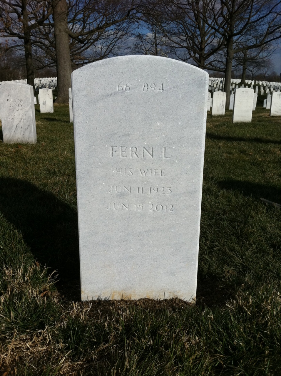 Back of headstone — Clarence Shugart