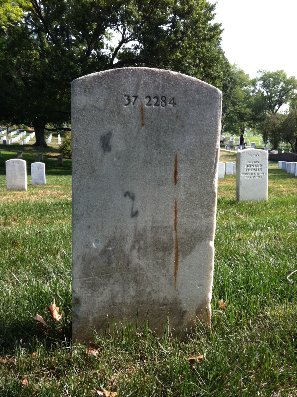 Back of headstone — William W Willis