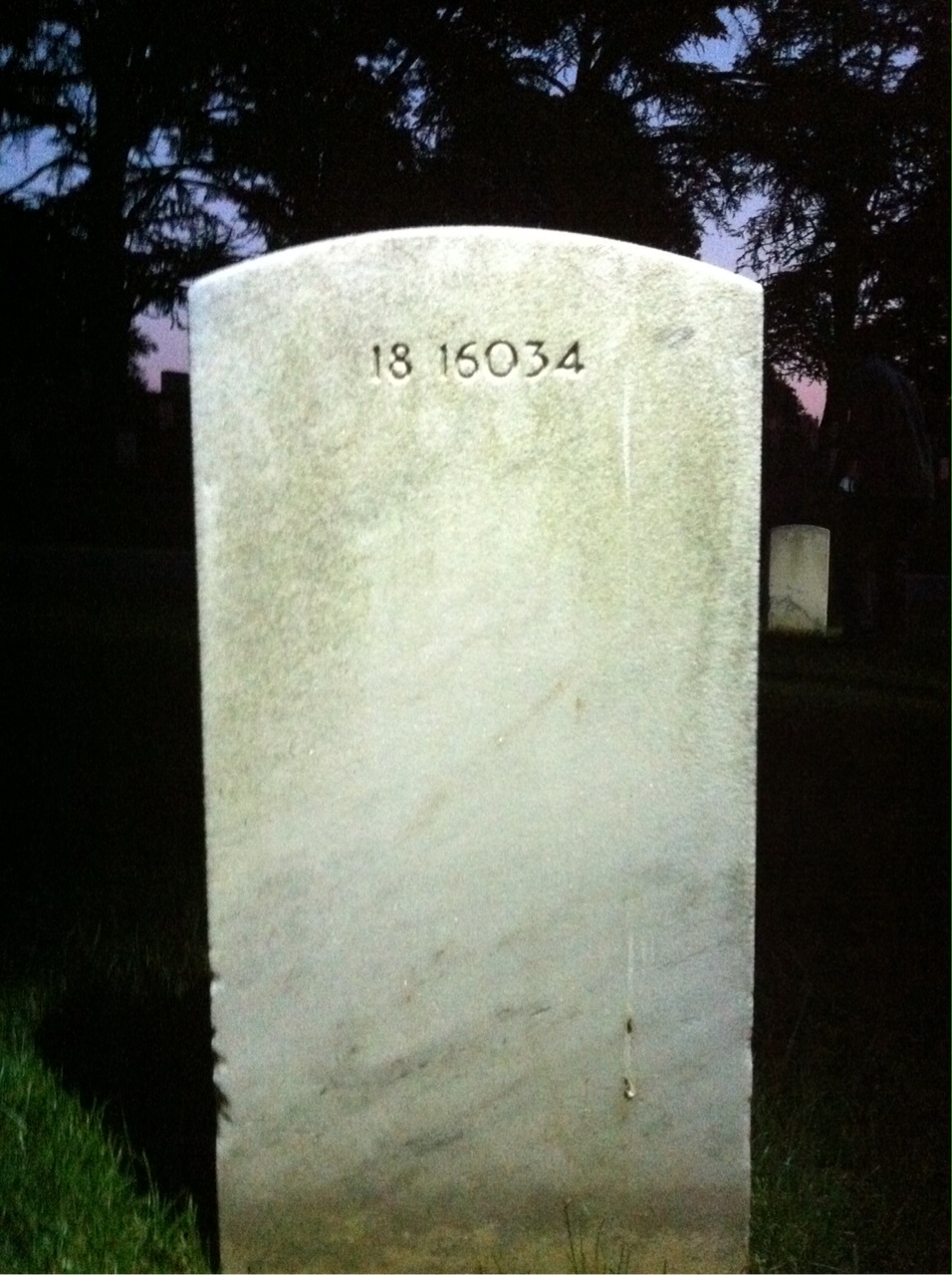 Back of headstone — Andrew Charles Bauer