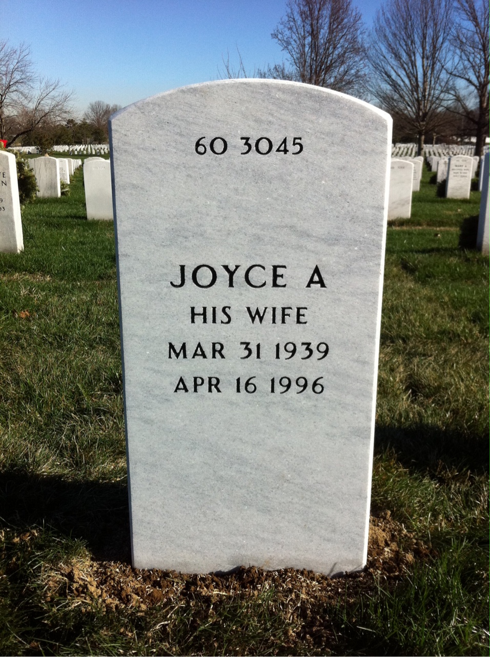Back of headstone — Thomas Alton