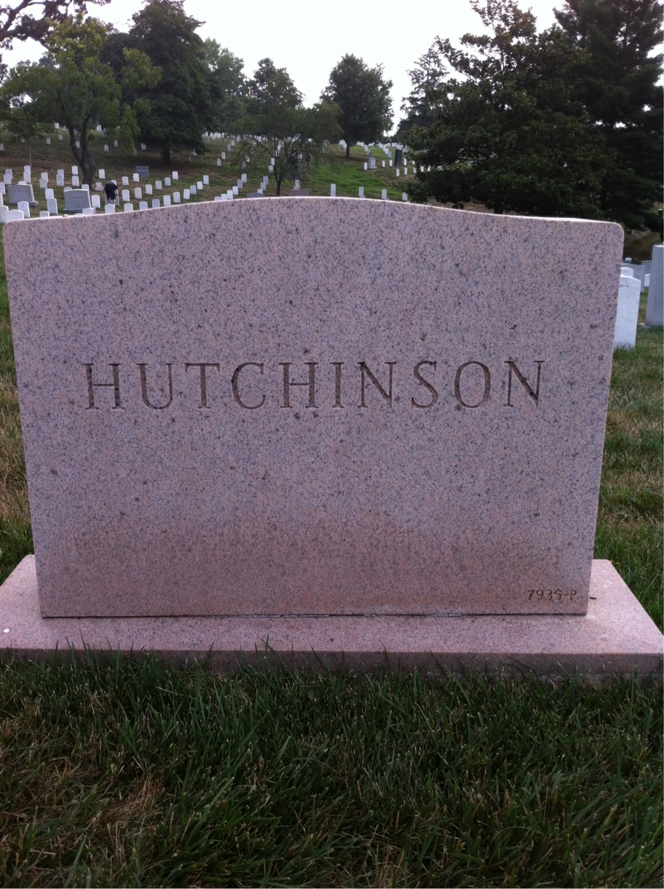 Back of headstone — William P Hutchinson