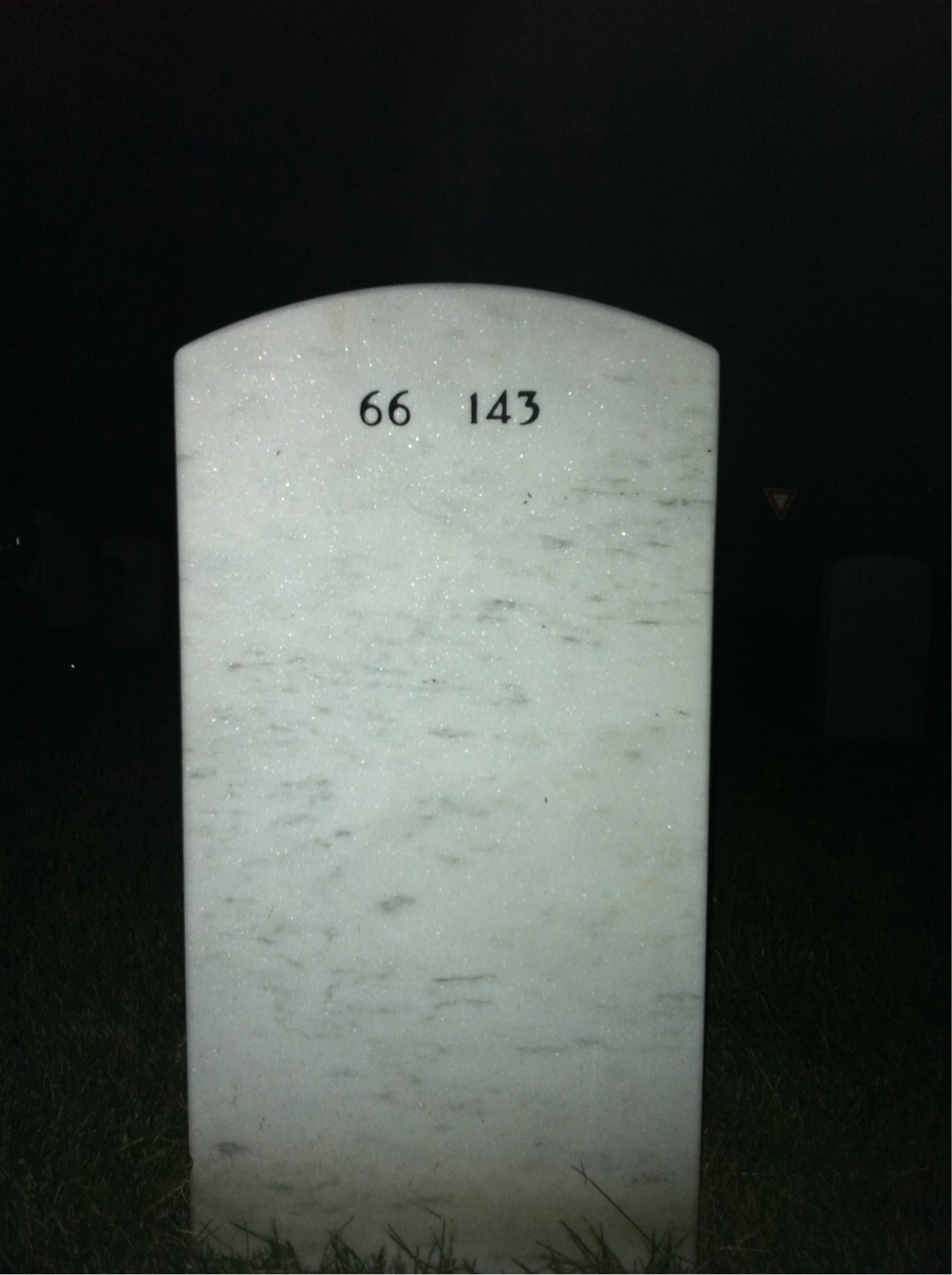 Back of headstone — Randall Bruch