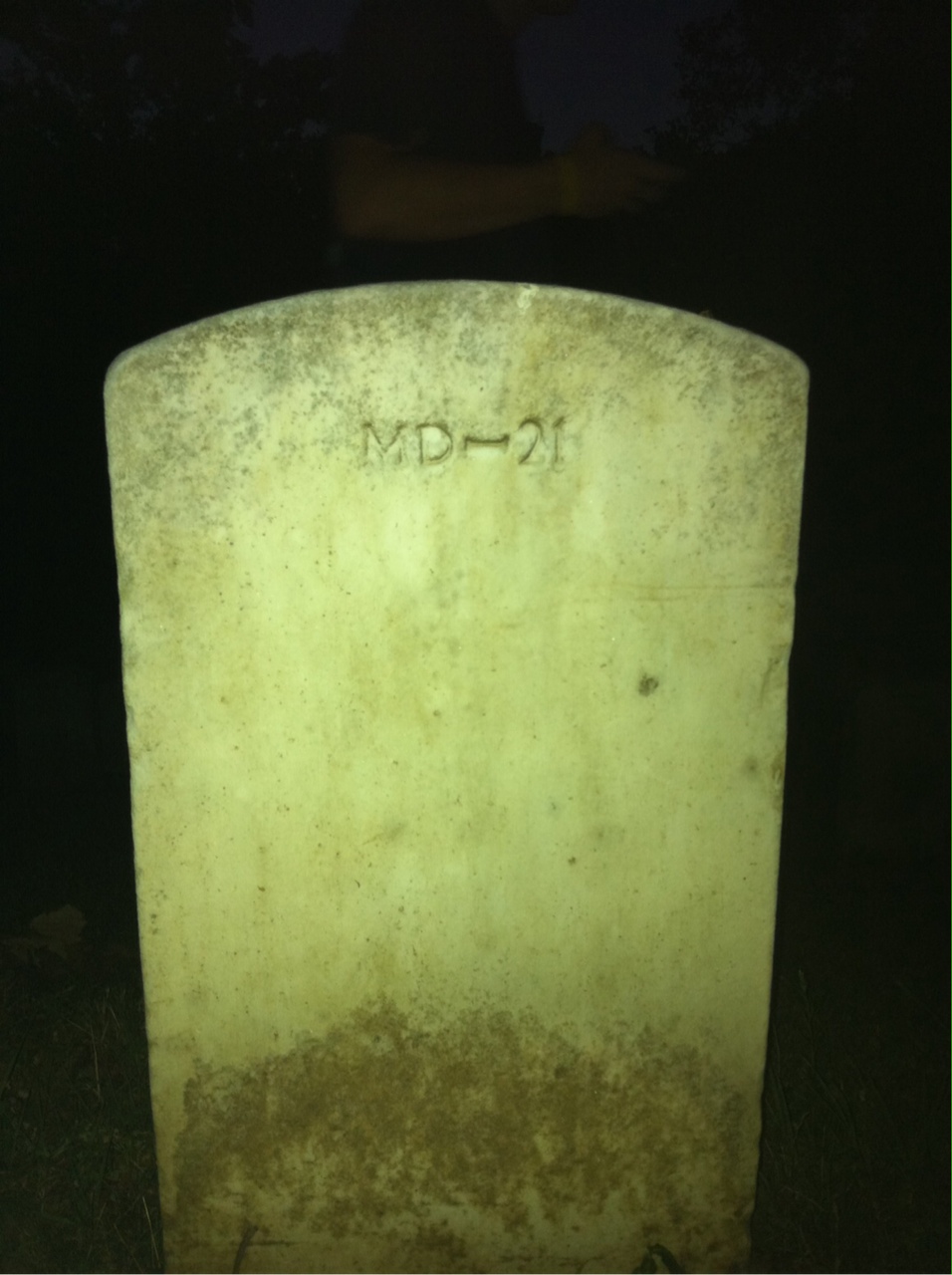 Back of headstone — Otis Moore