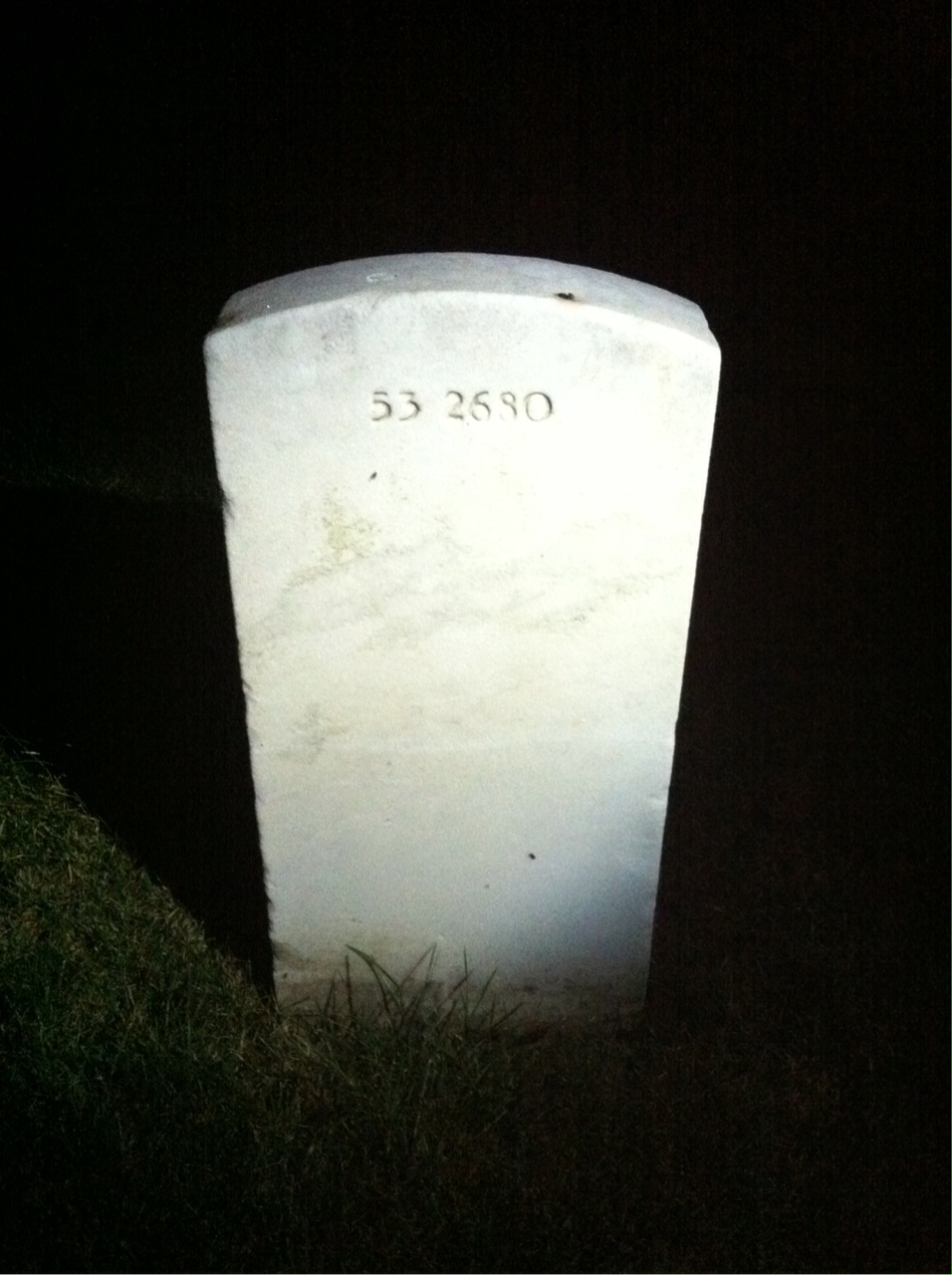 Back of headstone — James Moore
