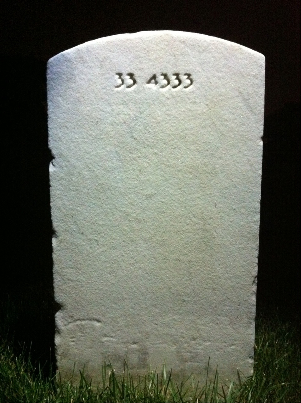 Back of headstone — Marvin Arthur