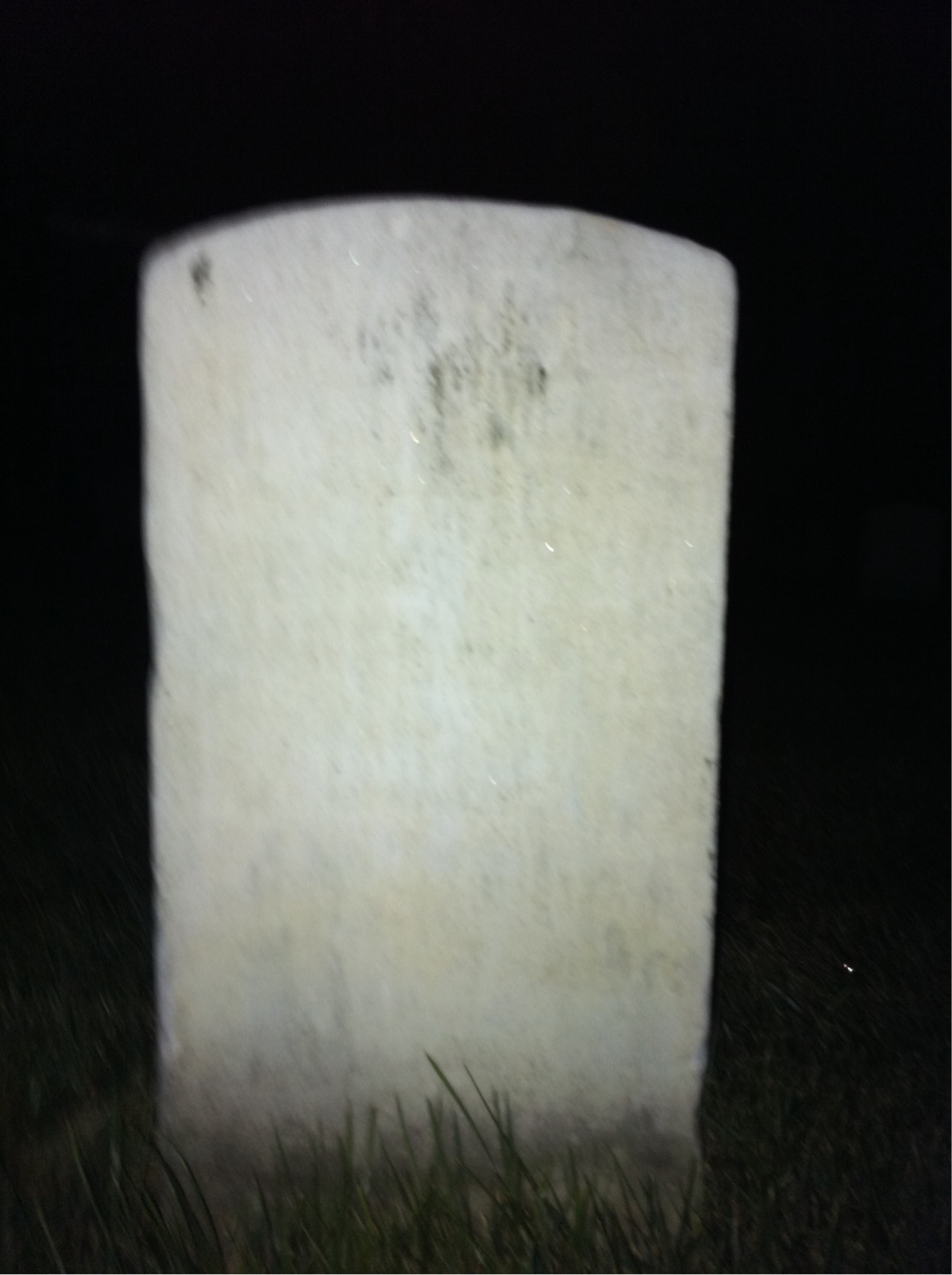 Back of headstone — Reuben Alexander