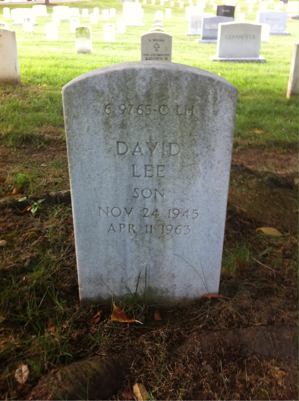 Back of headstone — David Wesley Watkins