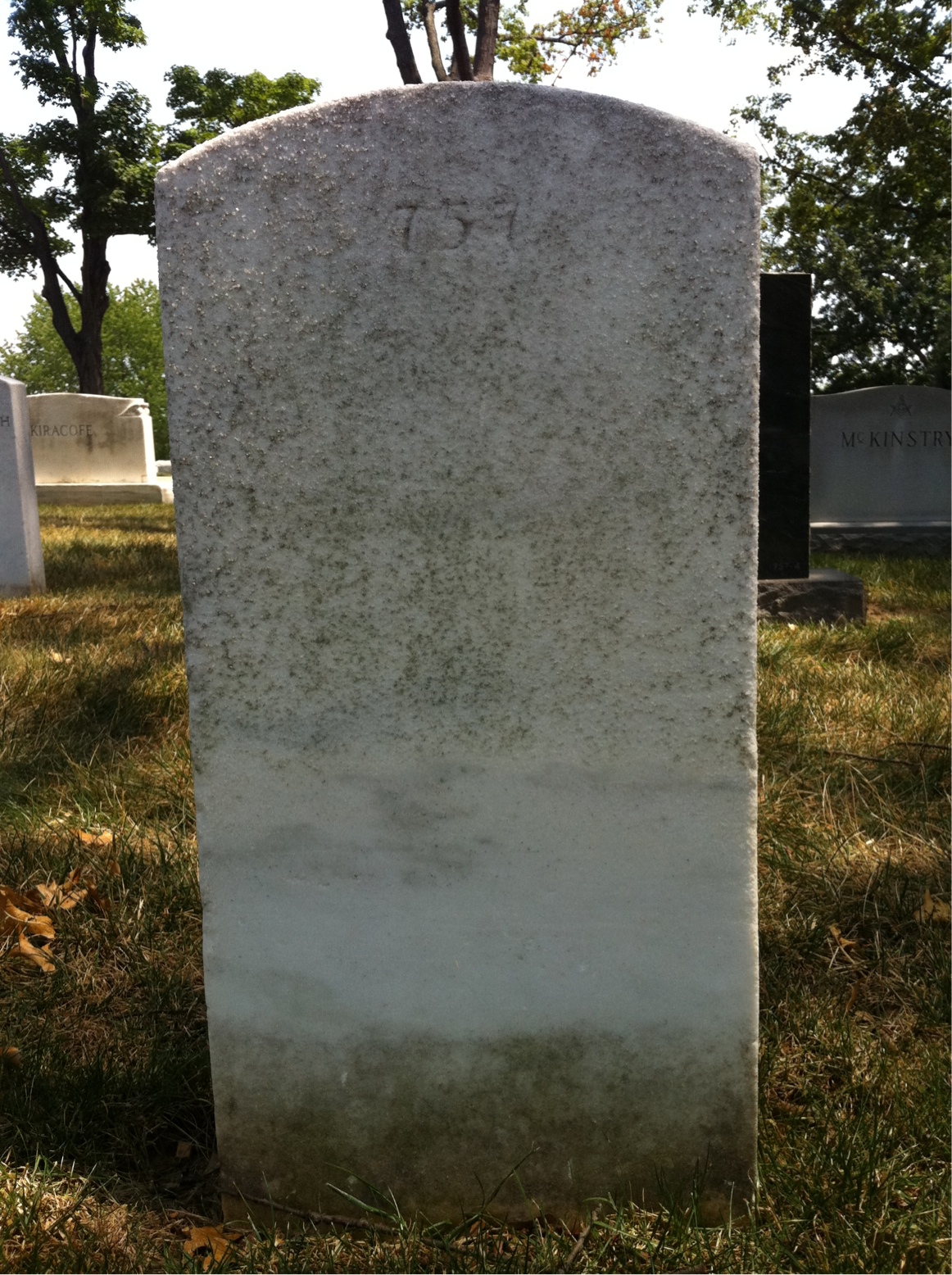 Back of headstone — Maury Baker