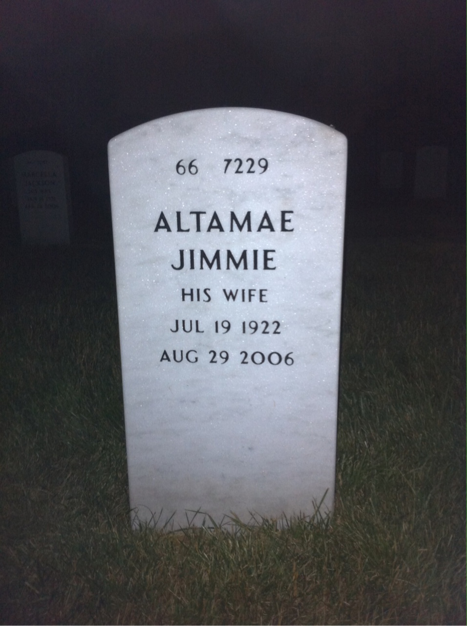 Back of headstone — Robert Williams