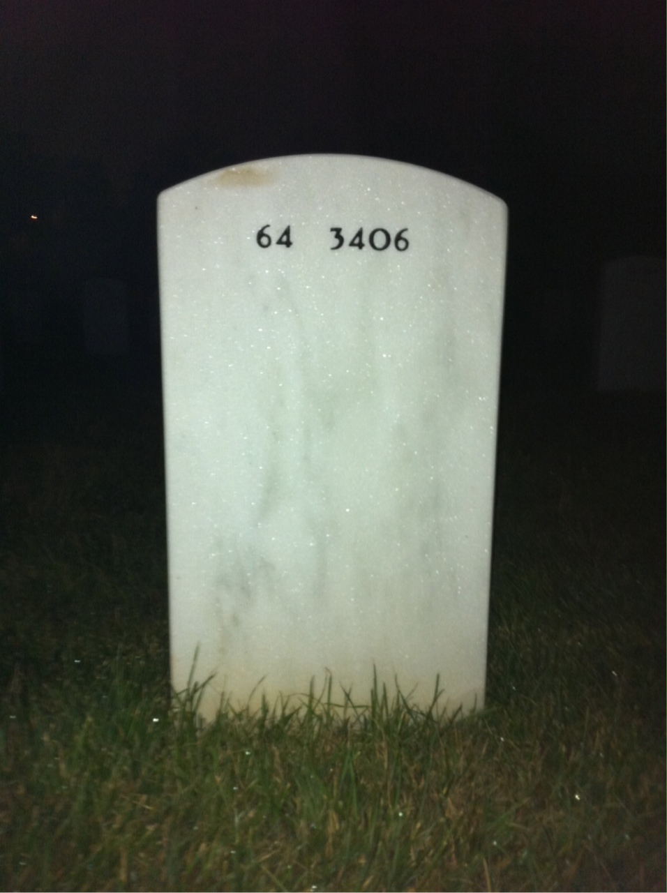 Back of headstone — Walter Moore