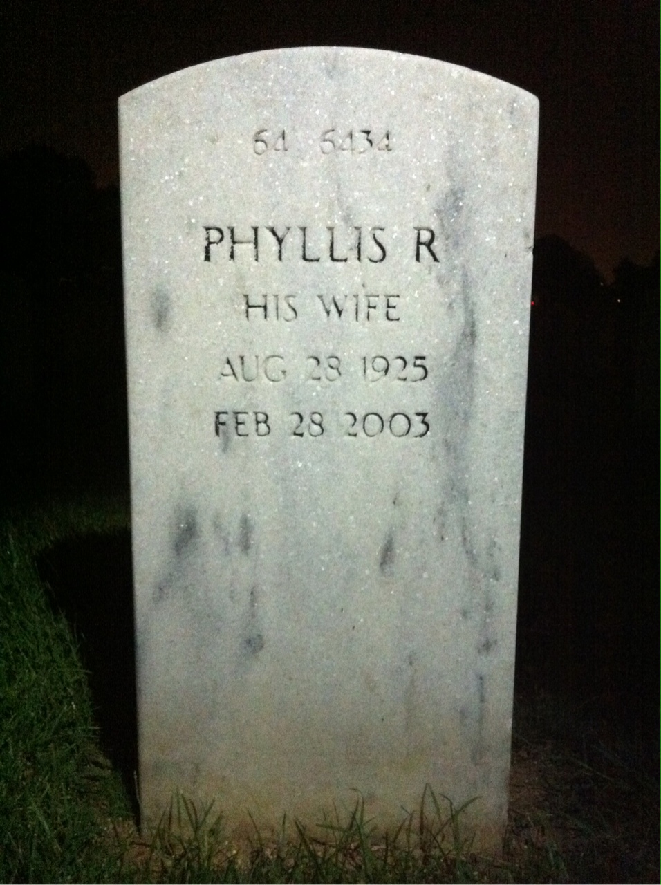 Back of headstone — George Mulligan