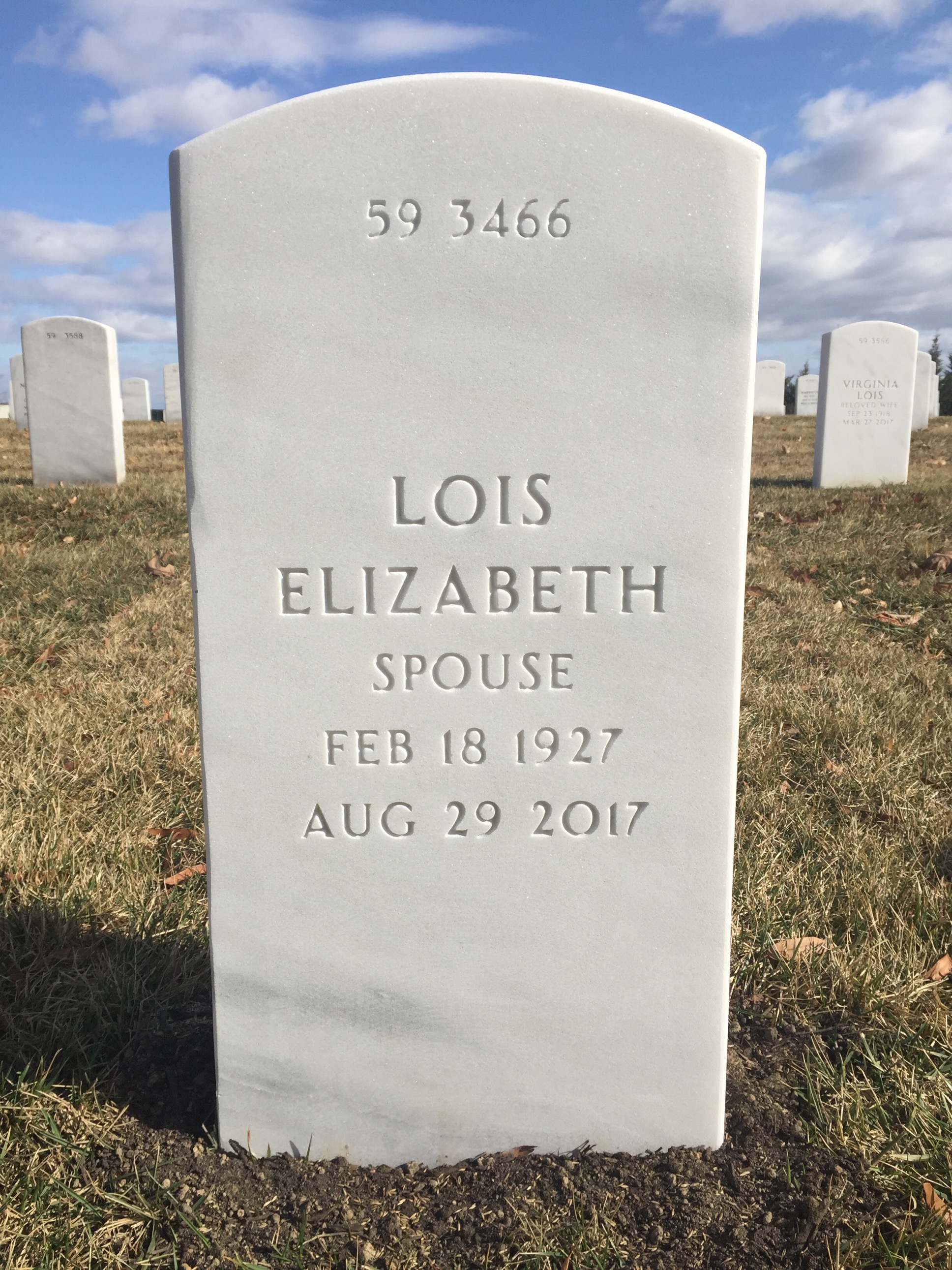Back of headstone — Lawrence Malone