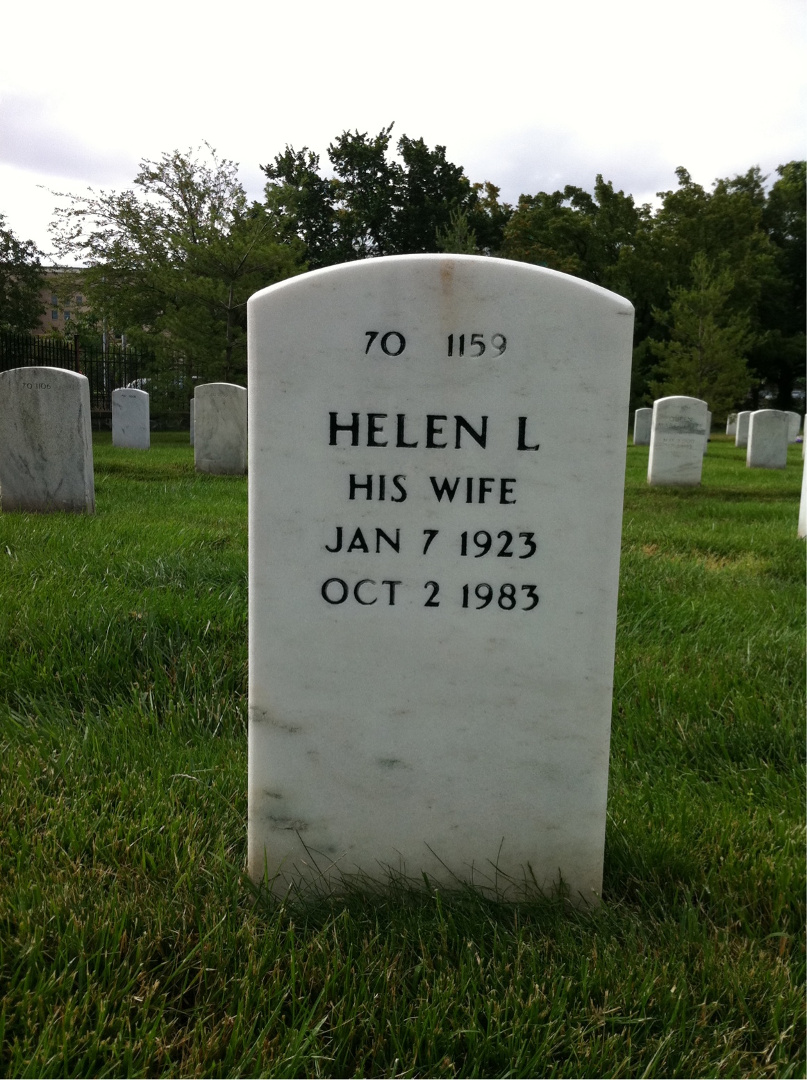 Back of headstone — Zollie Canterbury