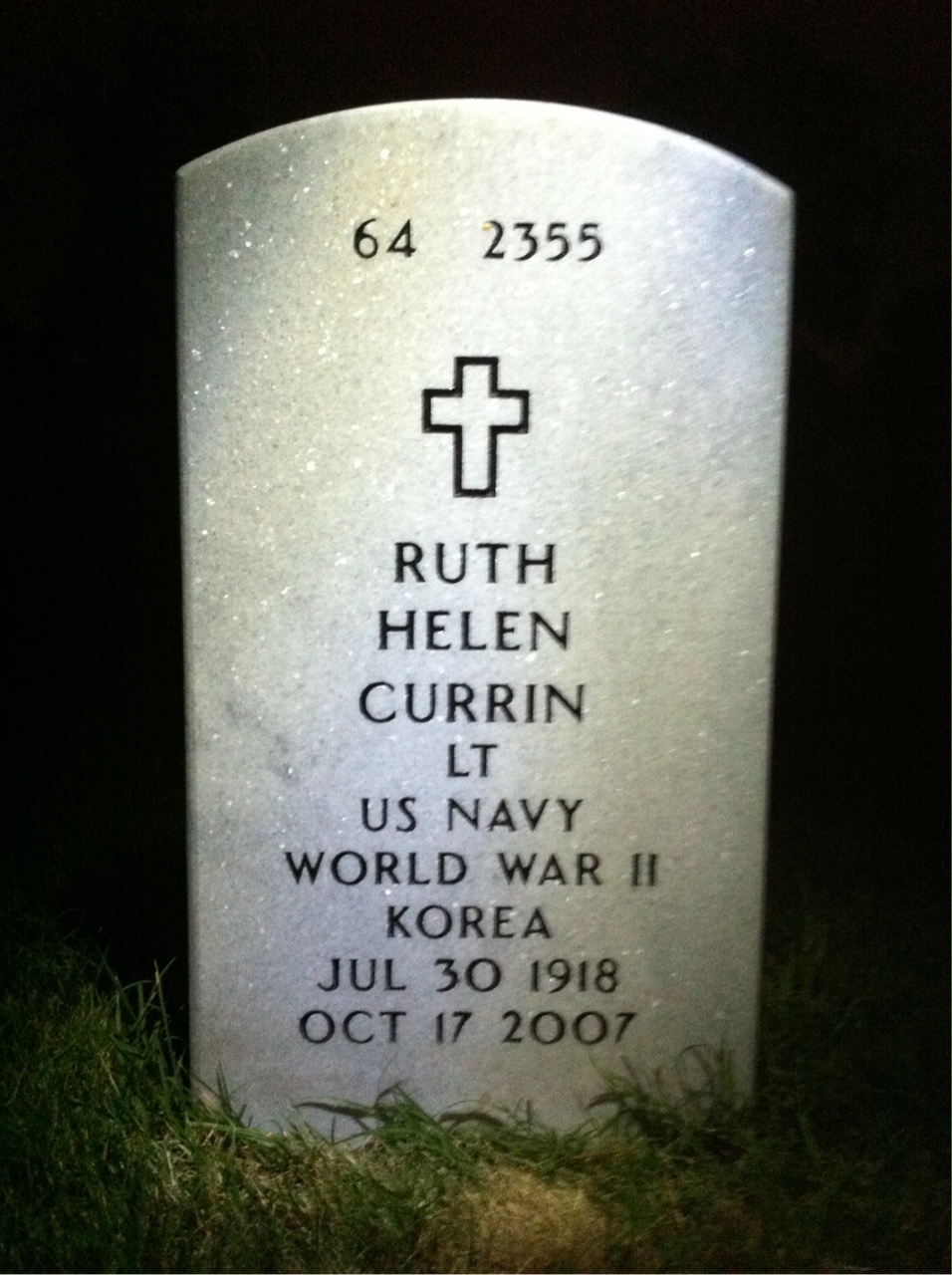 Back of headstone — Michael Currin