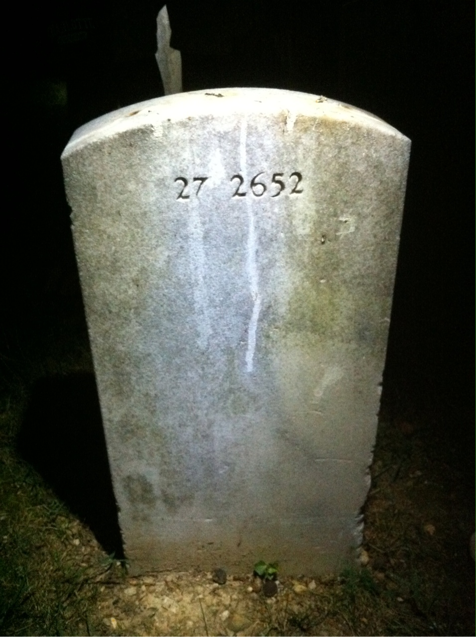 Back of headstone — Anna Moore