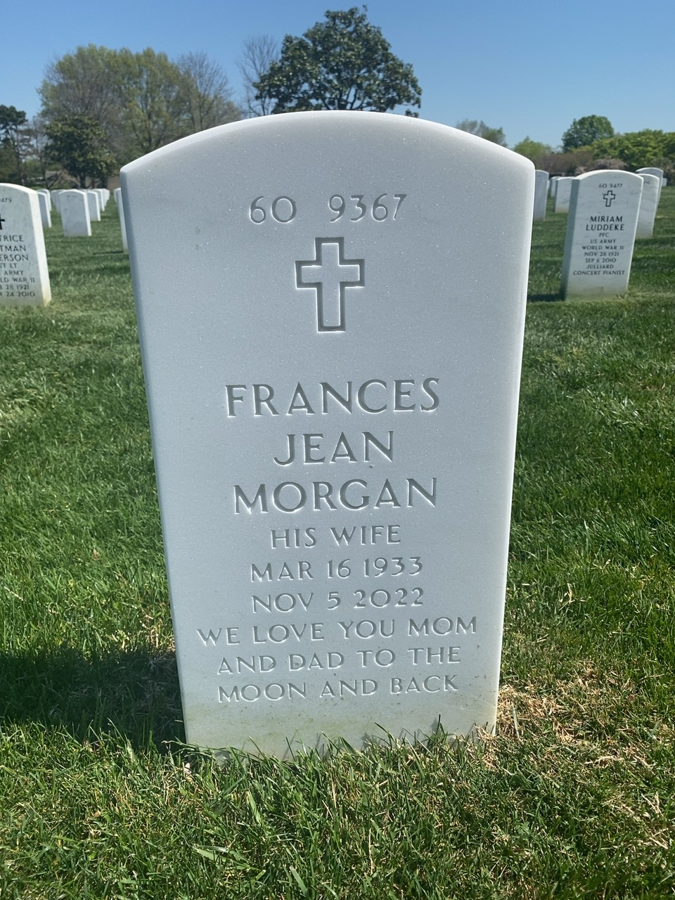 Back of headstone — William Morgan