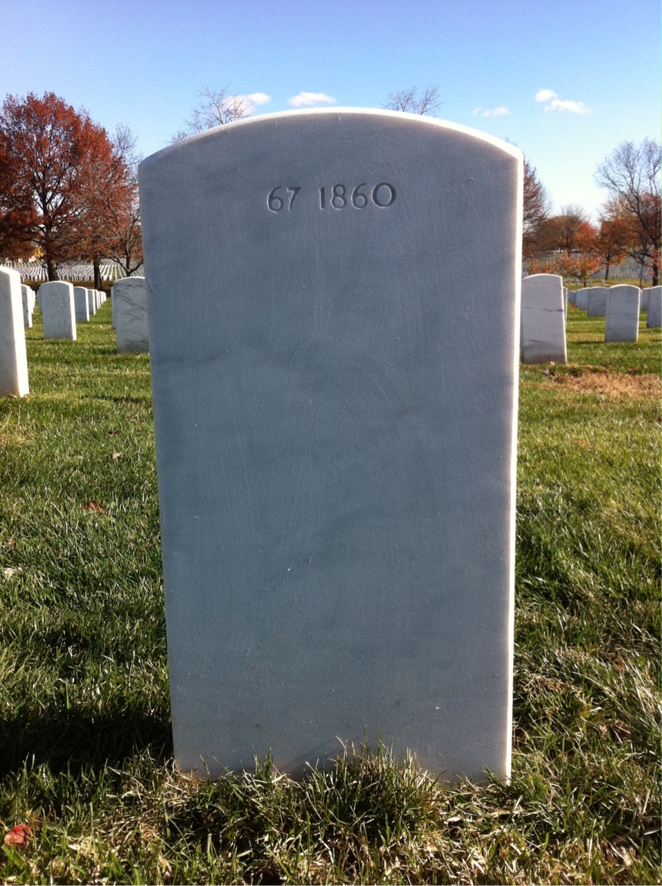 Back of headstone — David Minard