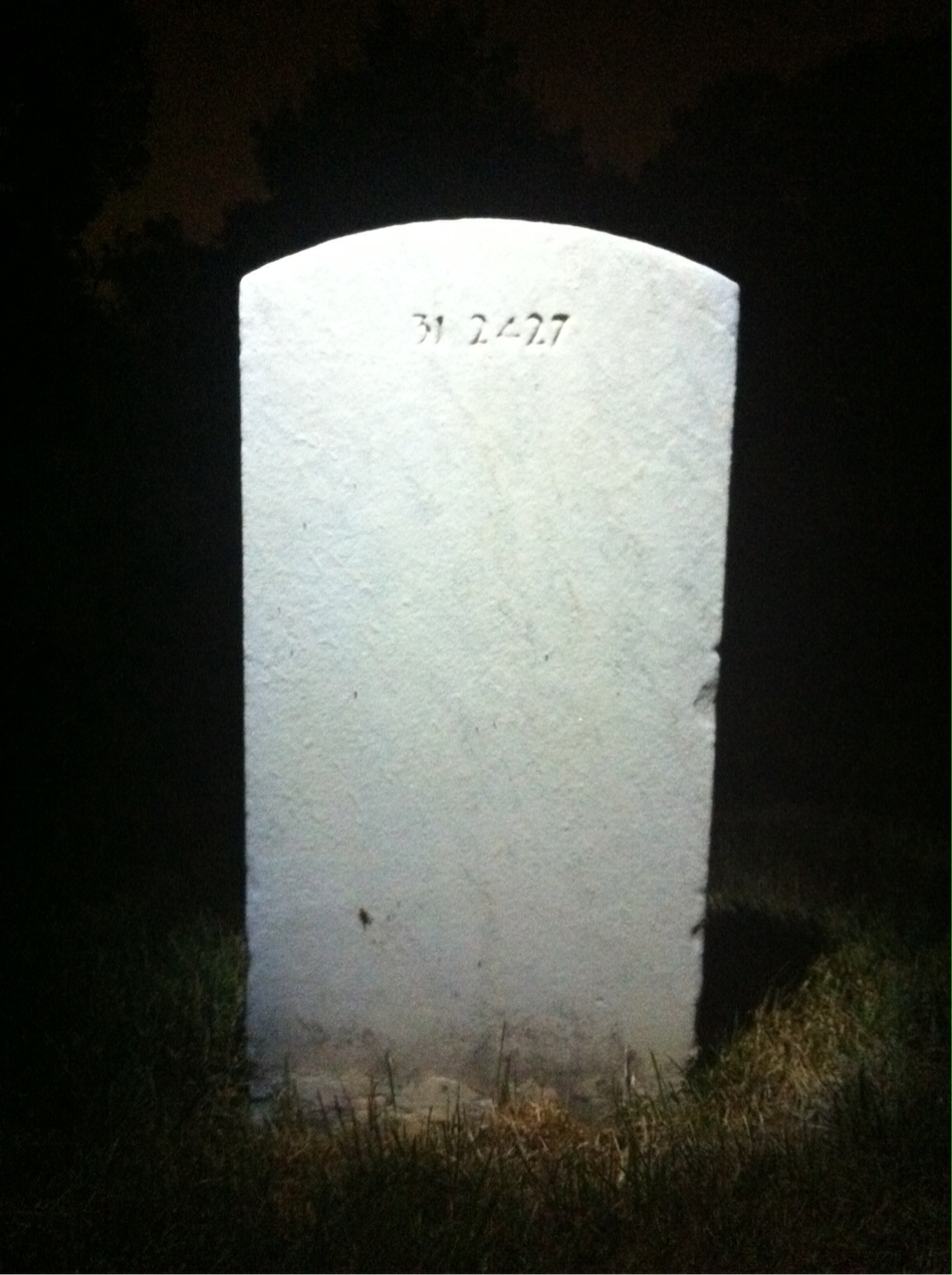 Back of headstone — Arthur Moorman