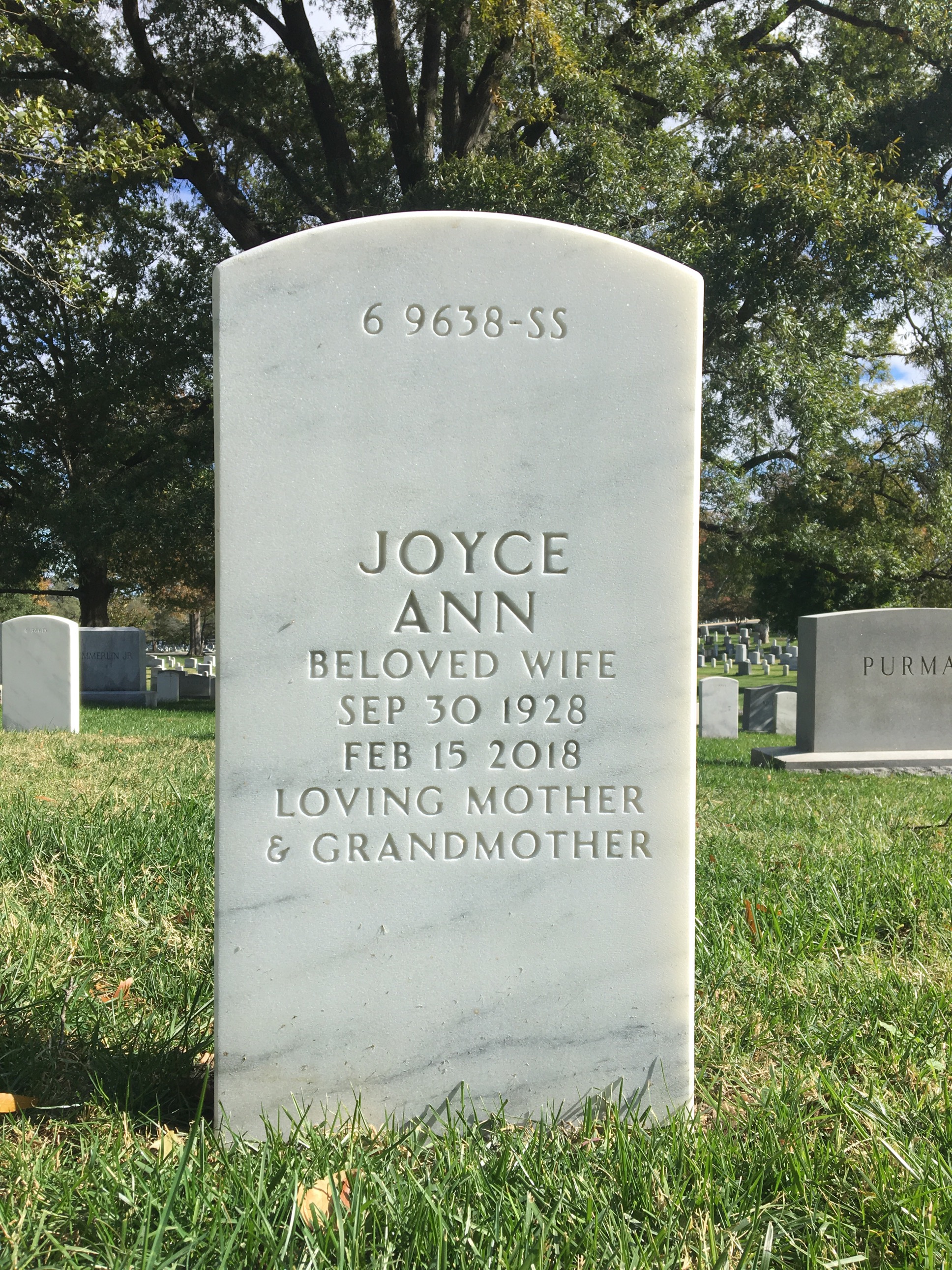 Back of headstone — William Patterson