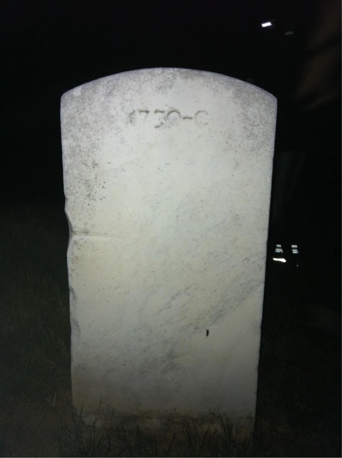 Back of headstone — William Allen