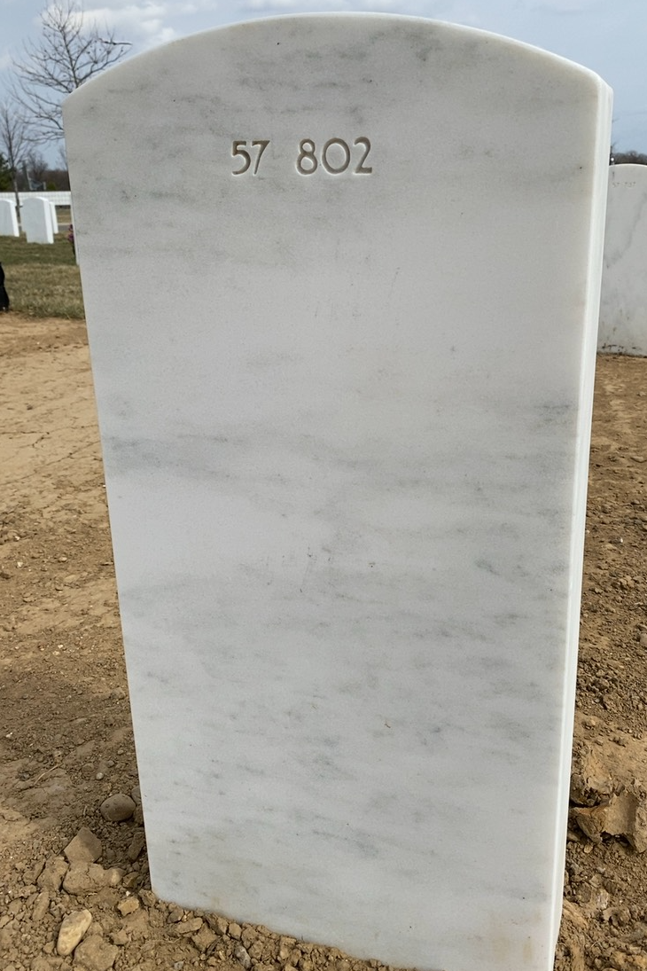 Back of headstone — Thomas E Craft