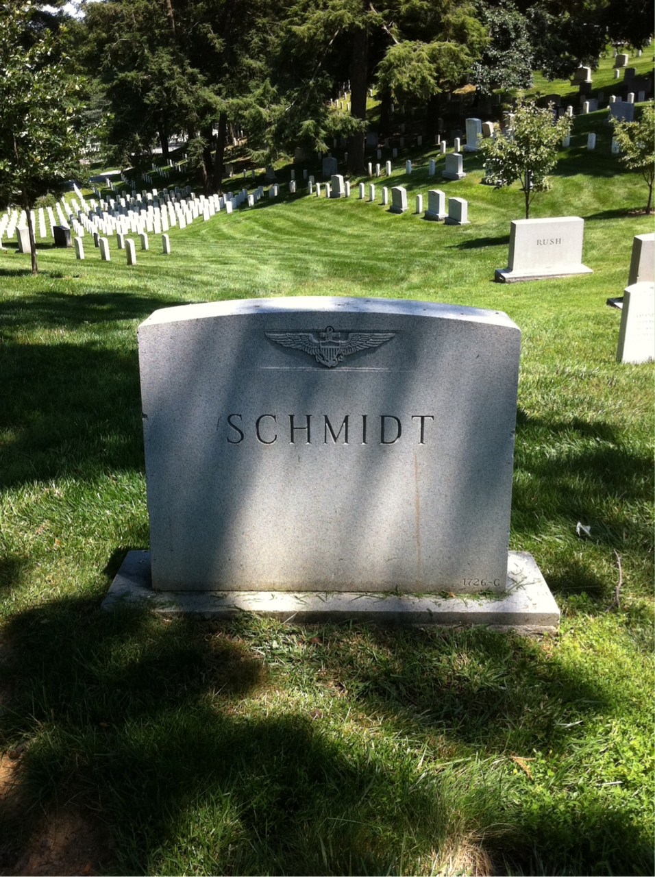 Back of headstone — Wesley Schmidt