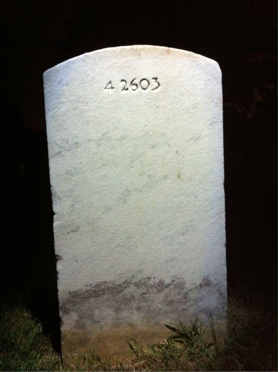 Back of headstone — Frank Adams