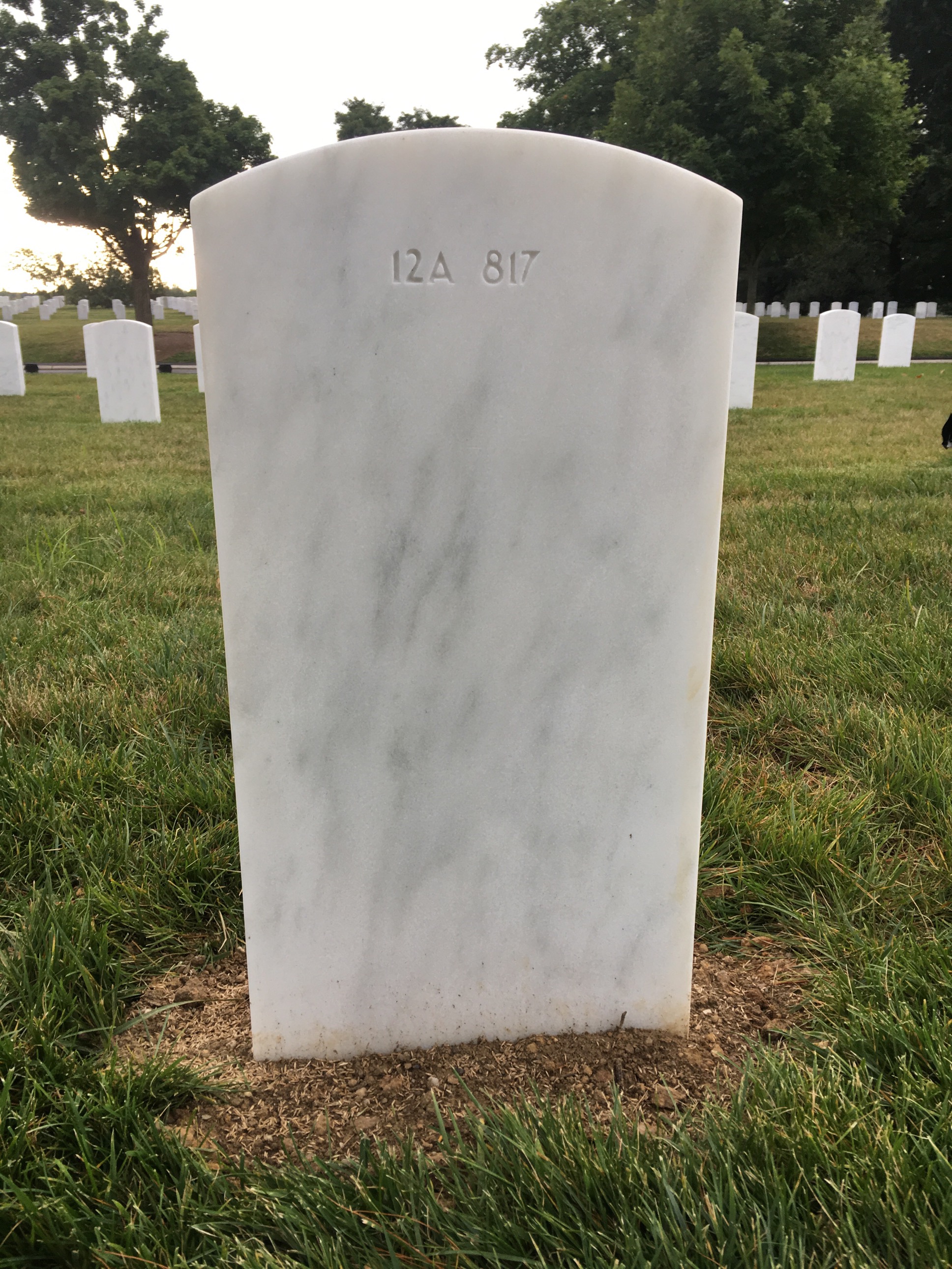 Back of headstone — Walter Alexander Weiss