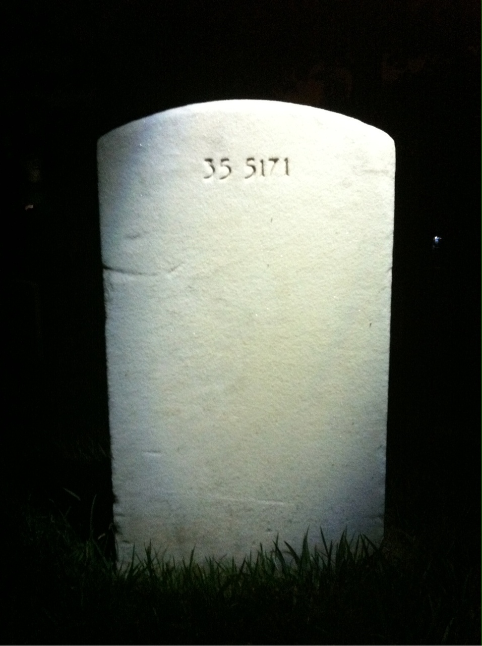 Back of headstone — James Alderton