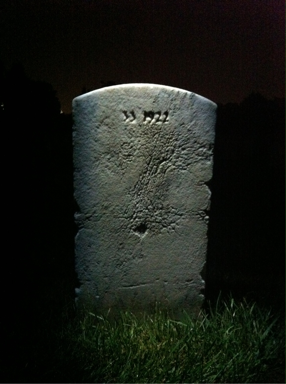 Back of headstone — Thaddeus Anderson