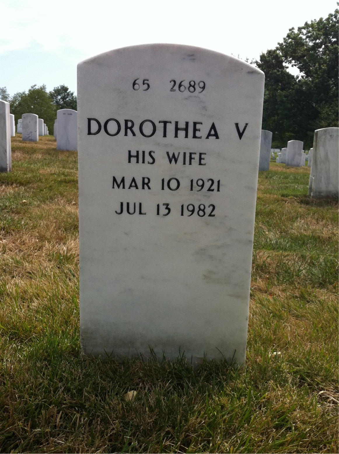 Back of headstone — Fred Frank