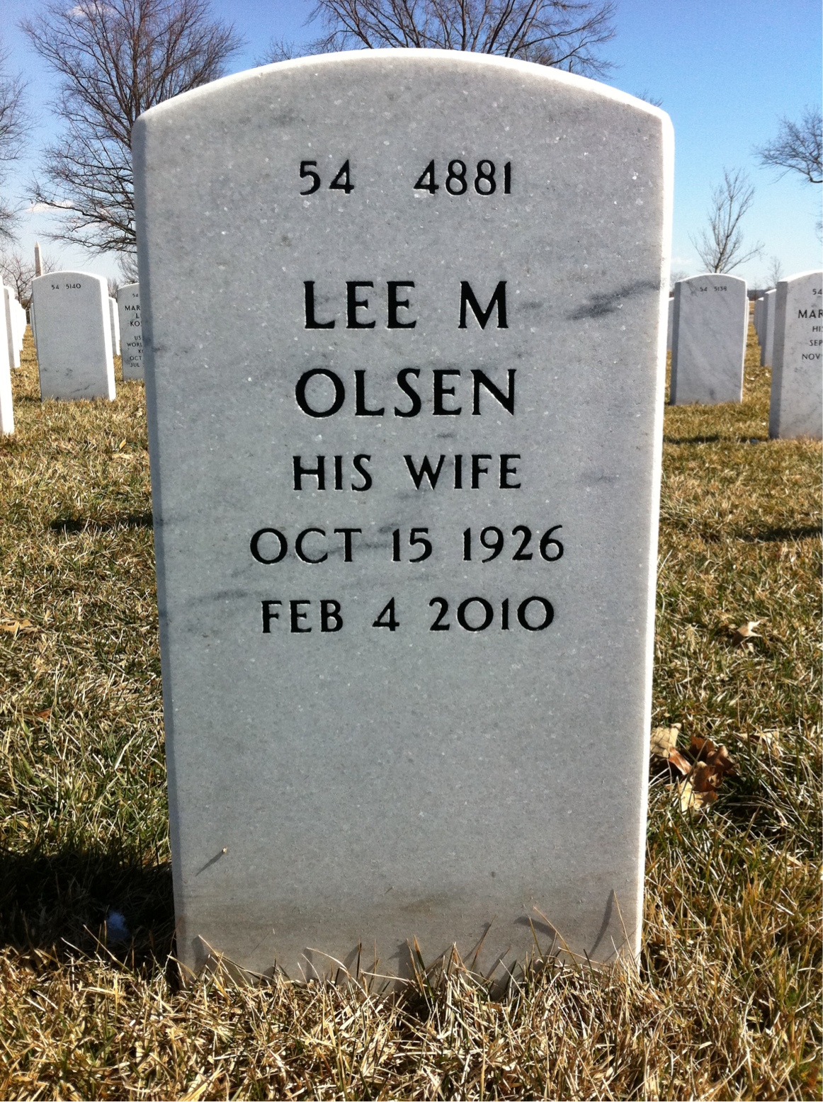 Headstone shared by 2 interments, including Richard G Bull