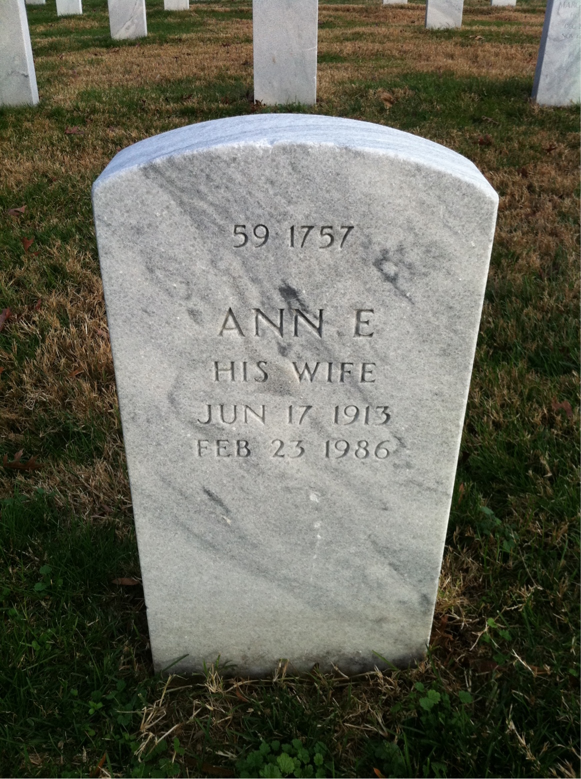 Back of headstone — James Breen