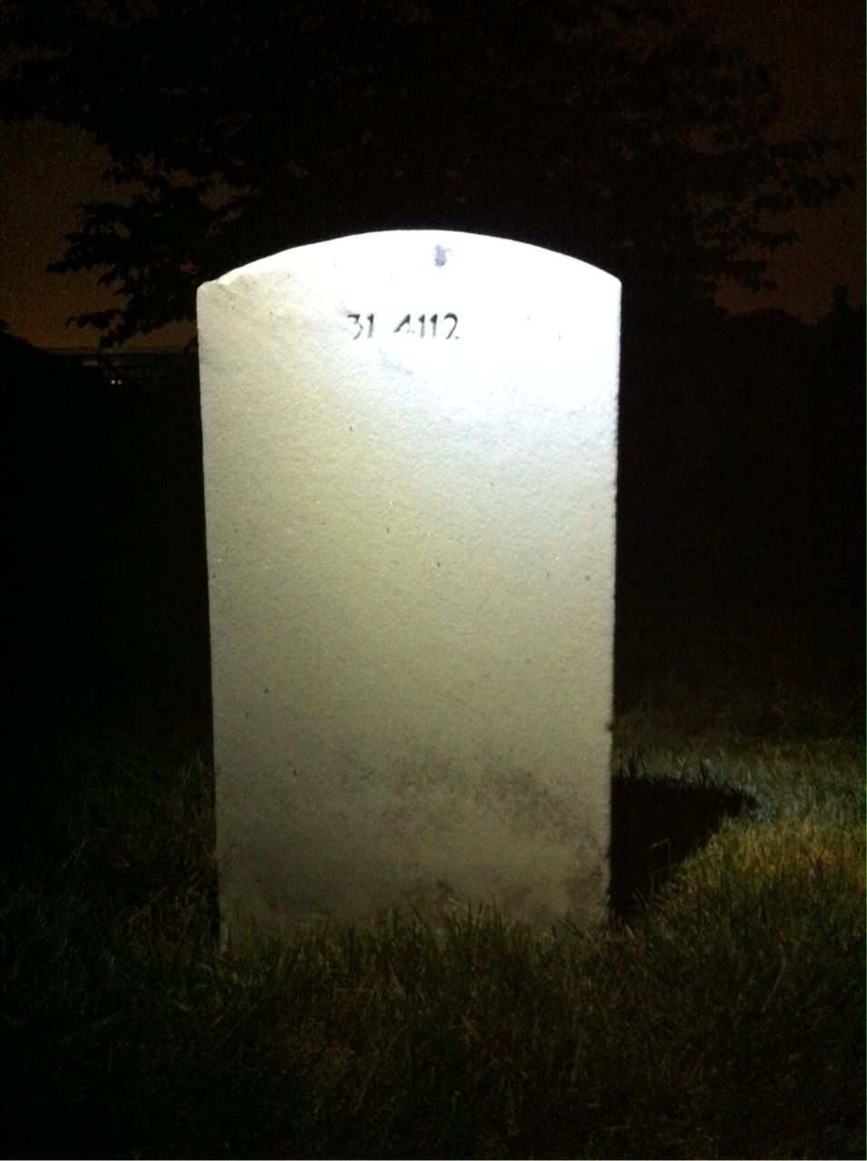 Back of headstone — Olive Minard