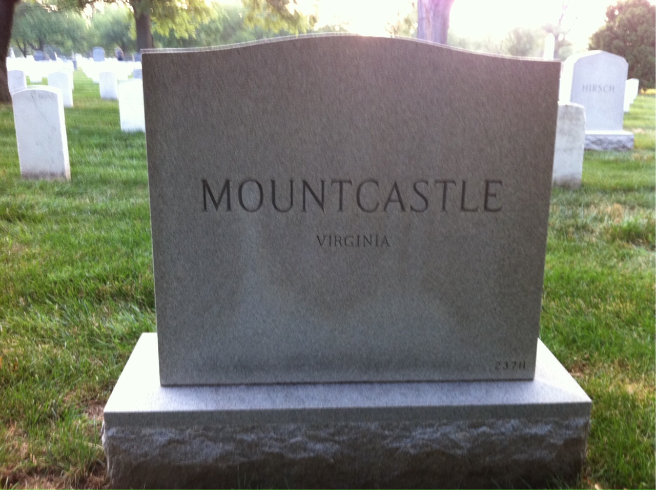 Back of headstone — James Mountcastle