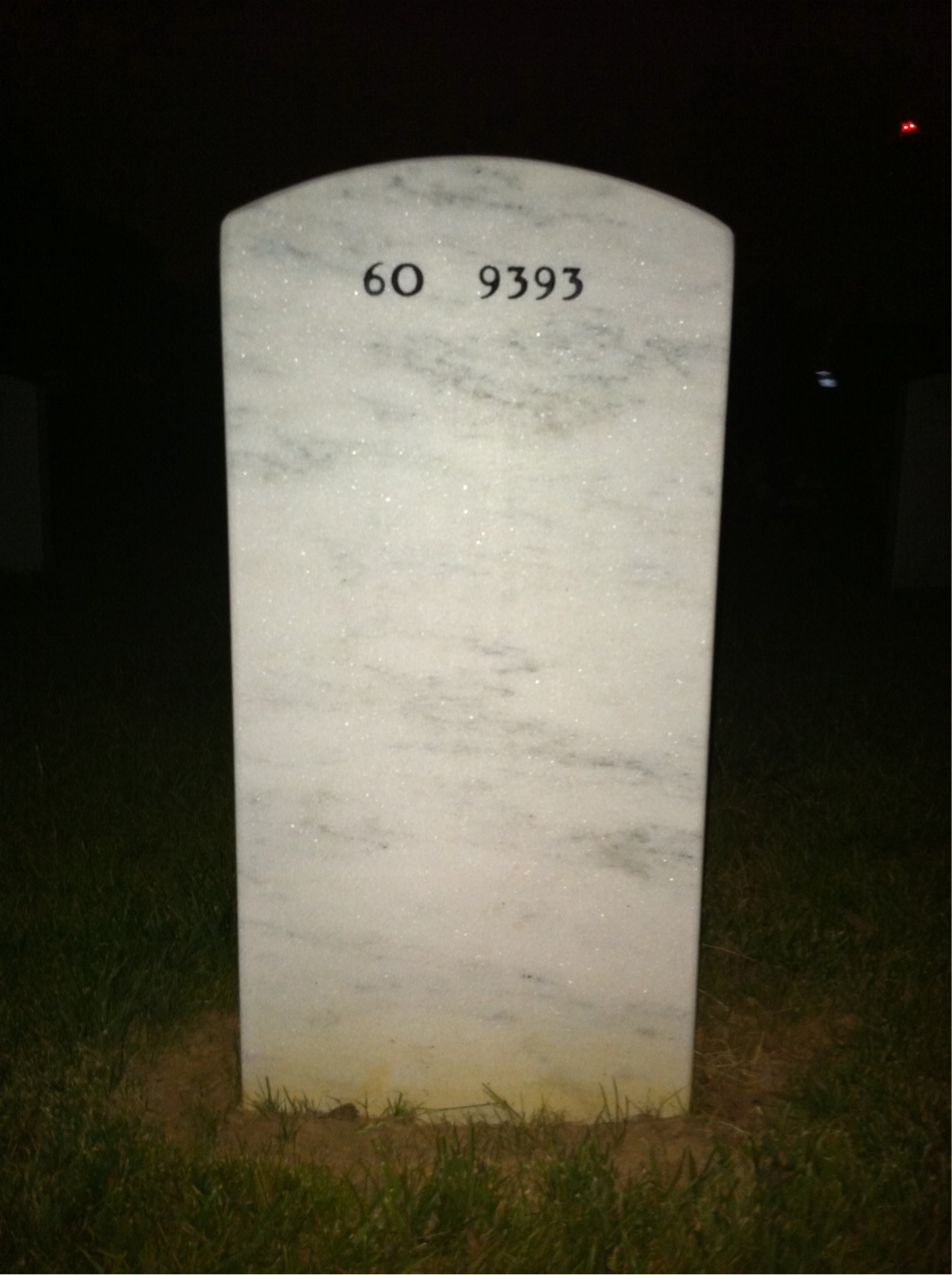 Back of headstone — David Jee Weigle