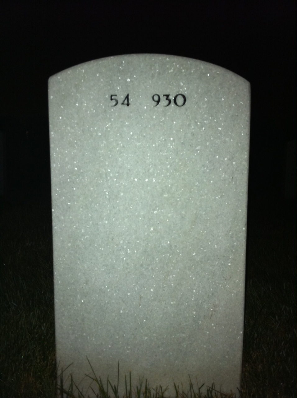 Back of headstone — Carrell Brooks