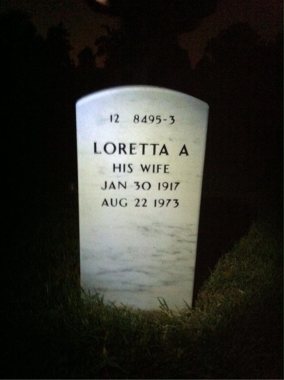 Back of headstone — Anthony Futyma