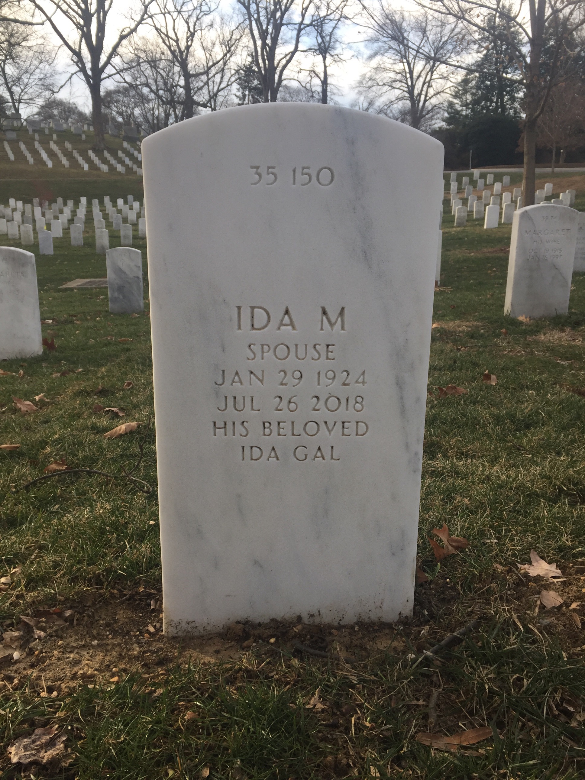 Back of headstone — Warren Anthony