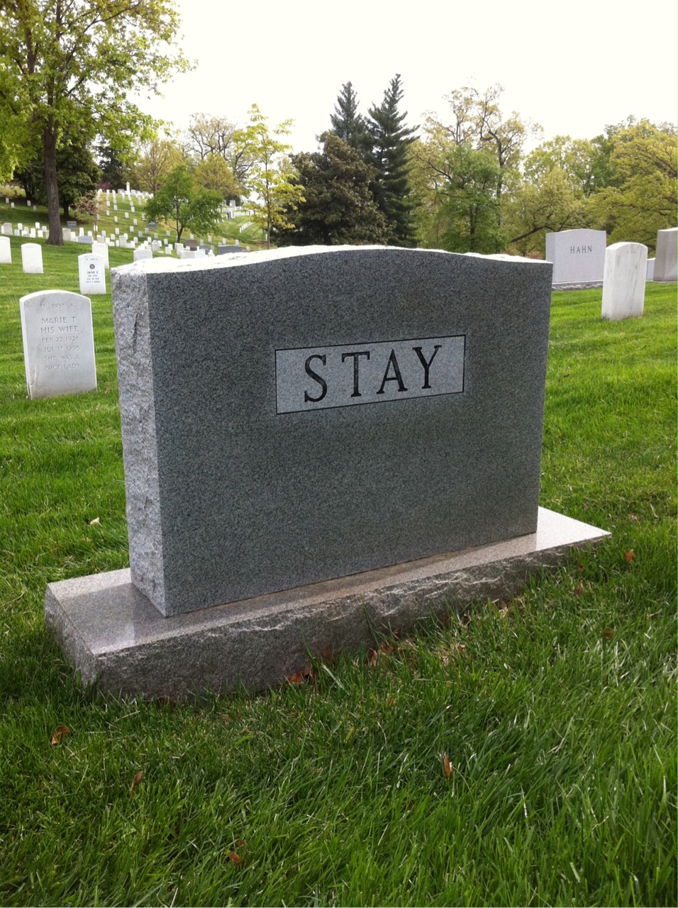 Back of headstone — Charles Stay