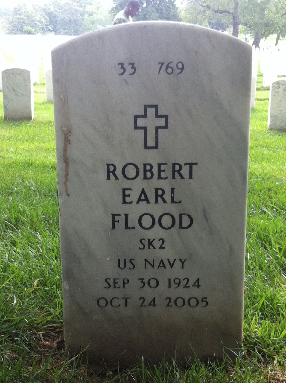 Back of headstone — Robert Flood