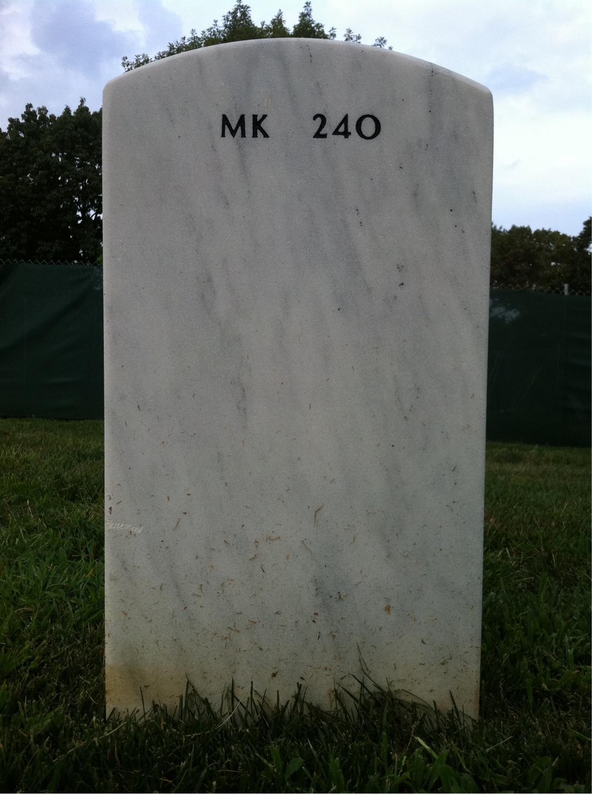Back of headstone — Dan Alfred