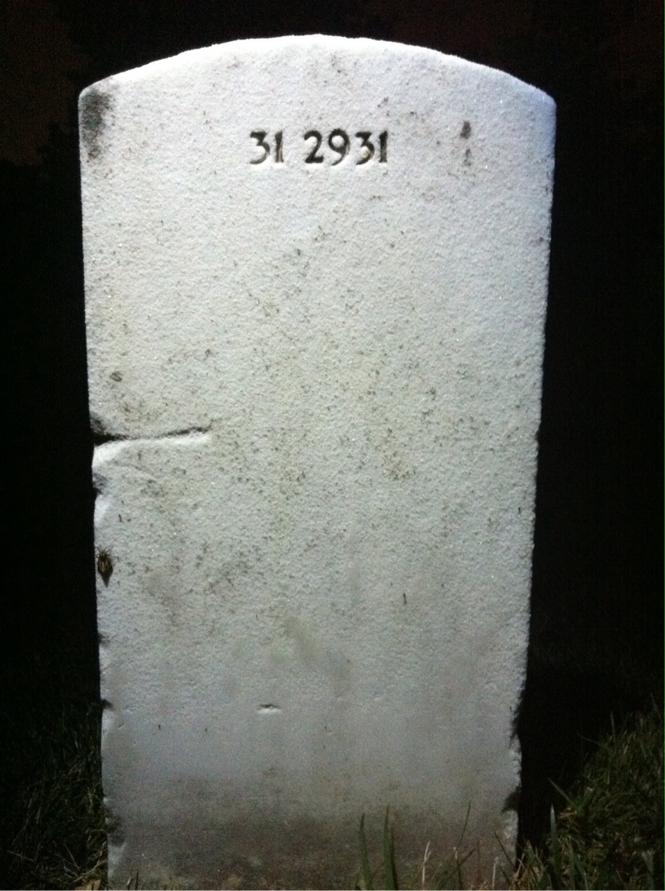 Back of headstone — Mary Anderson