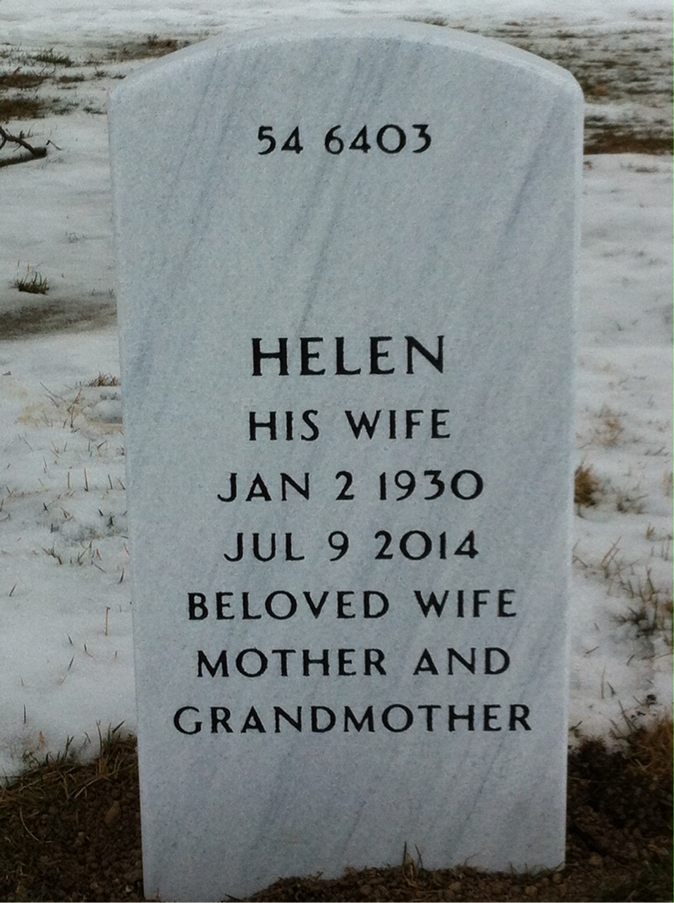 Back of headstone — Kenneth Poore