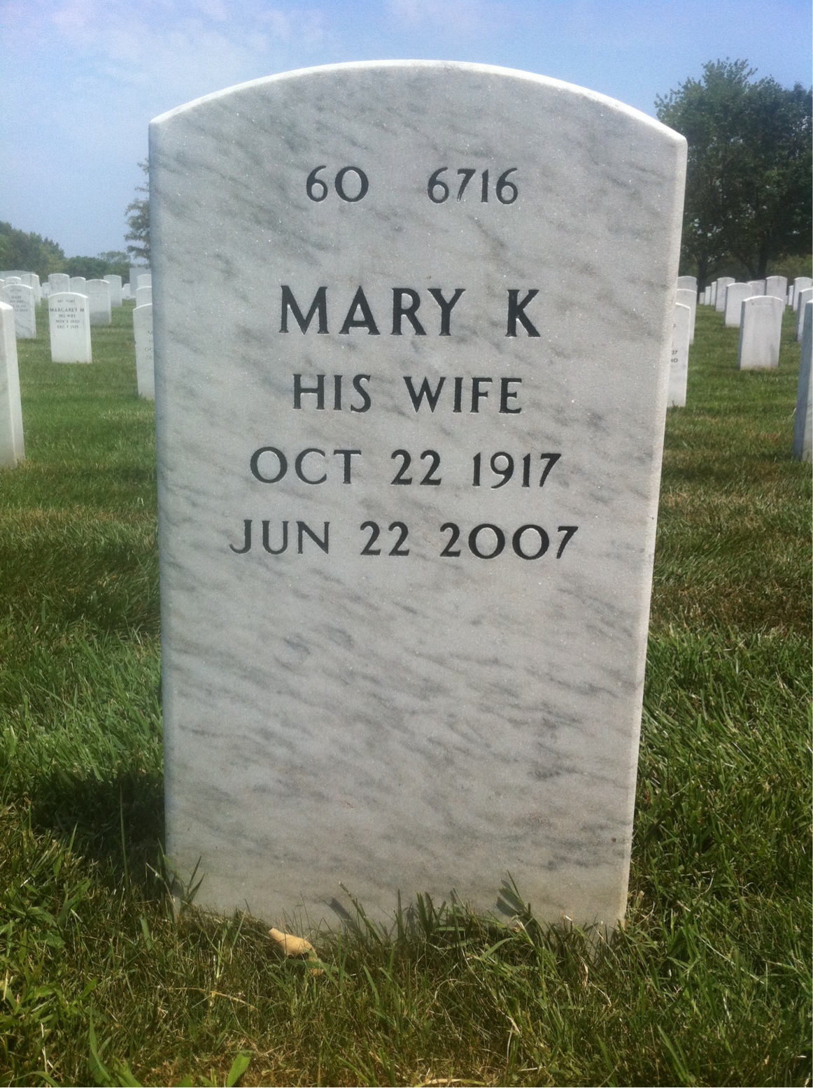 Back of headstone — Charles Snay