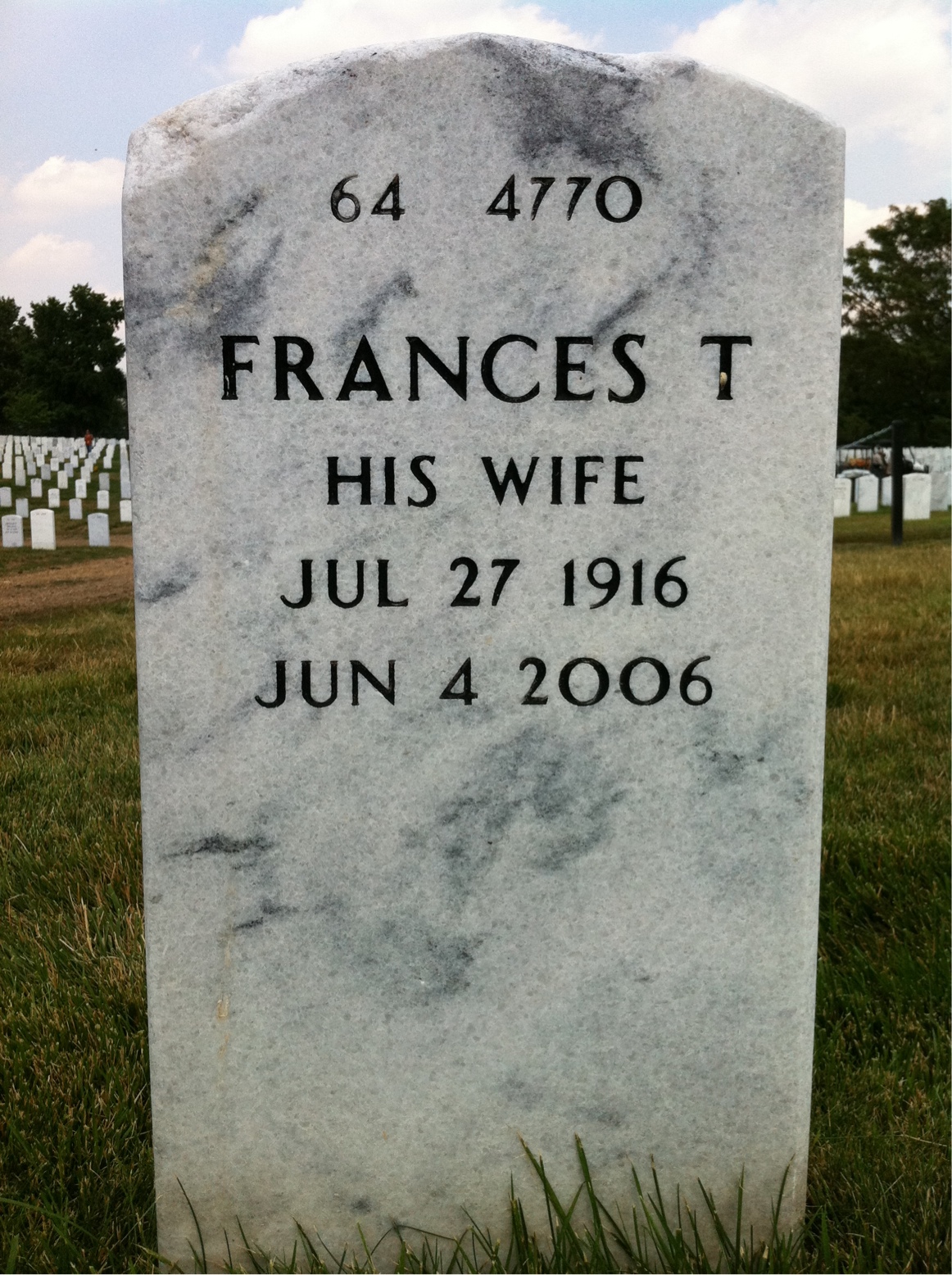 Back of headstone — Harry Berger