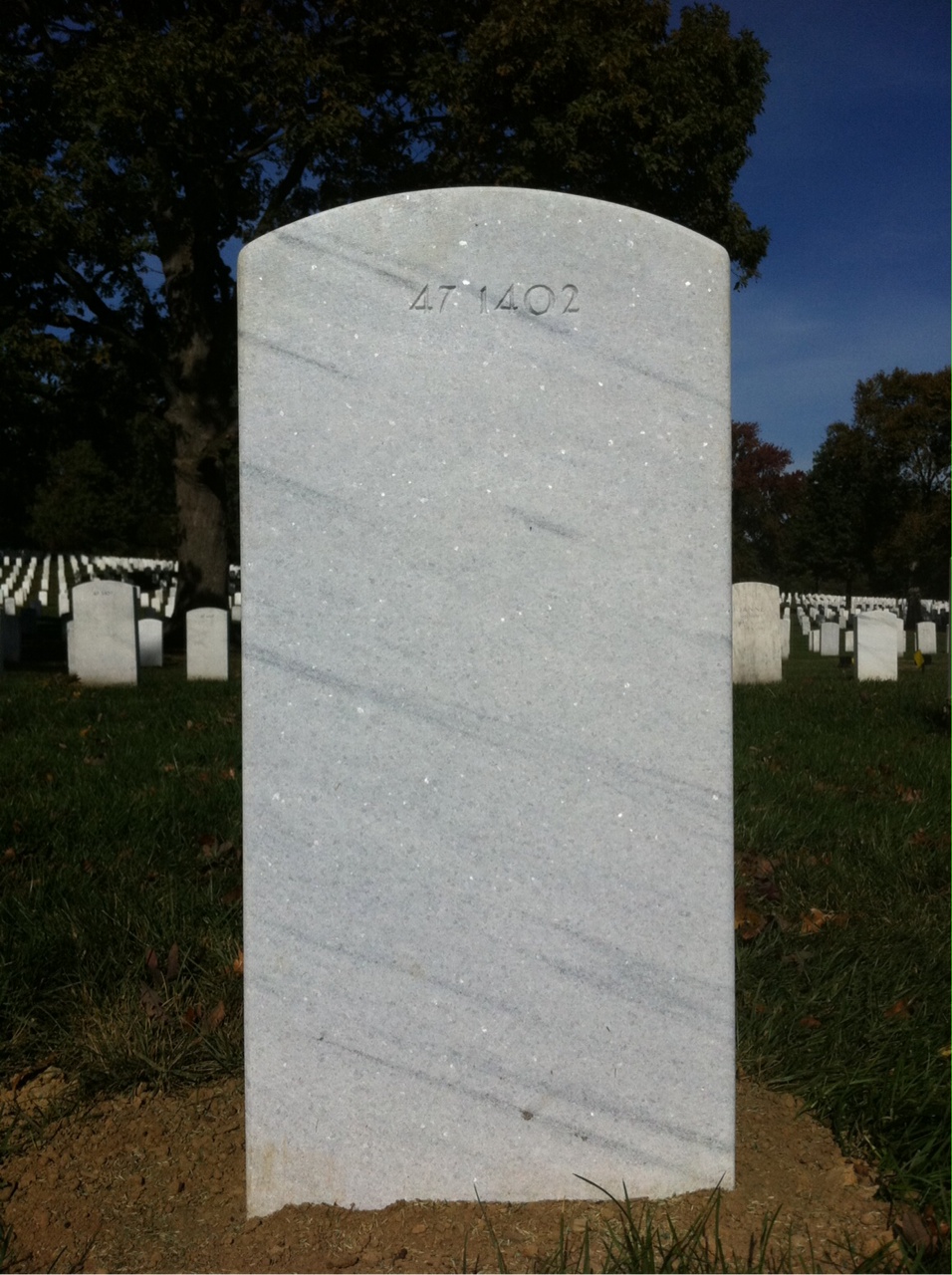Back of headstone — William Albert Calnan