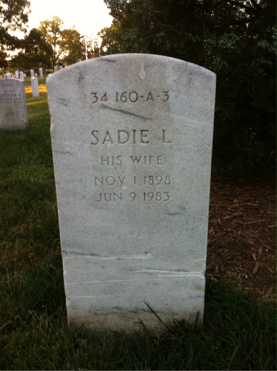 Back of headstone — Charles Banfill